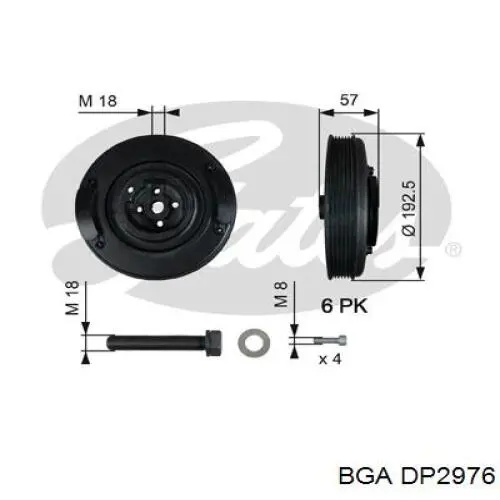 Купити DP2976 BGA Шків колінчастого вала