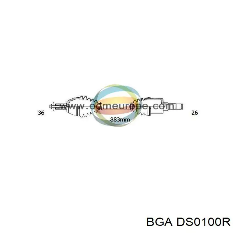 Піввісь передня, права Asam 75681 ціна, від 105.65 USD
