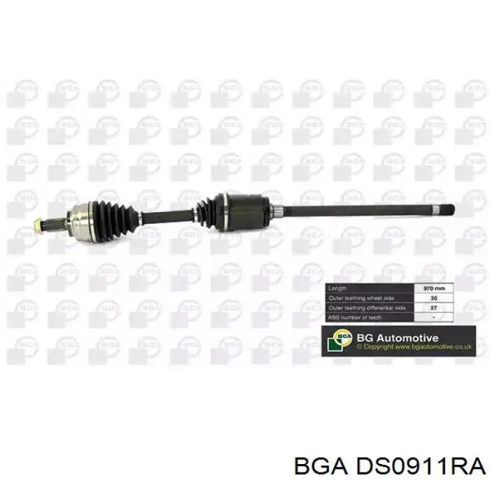 Піввісь передня, права BGA DS0911RA ціна, від 112.46 USD