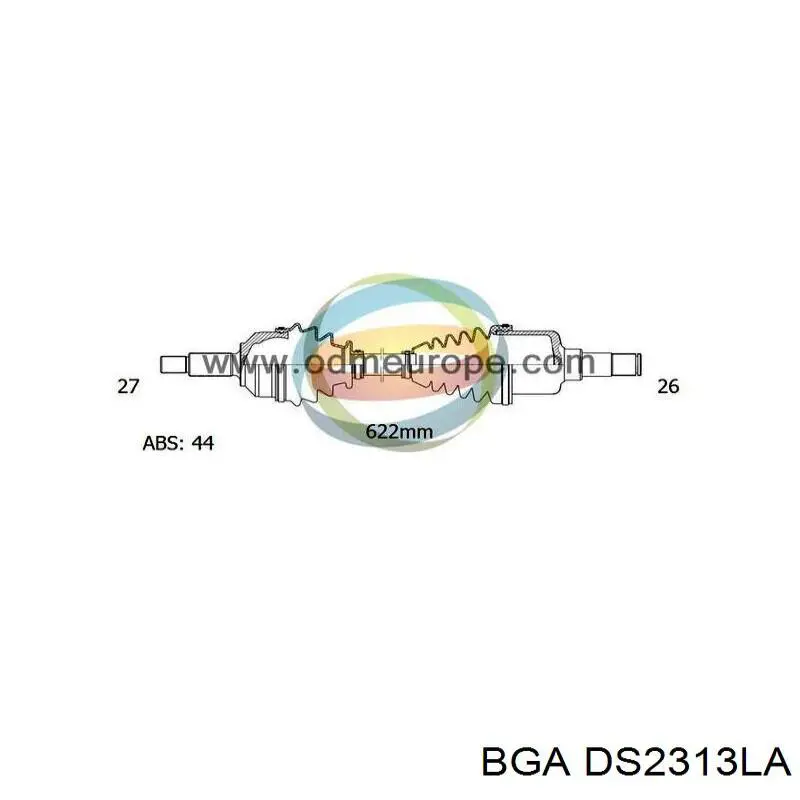 Привід передній лівий BGA DS2313LA ціна, від 76.30 USD
