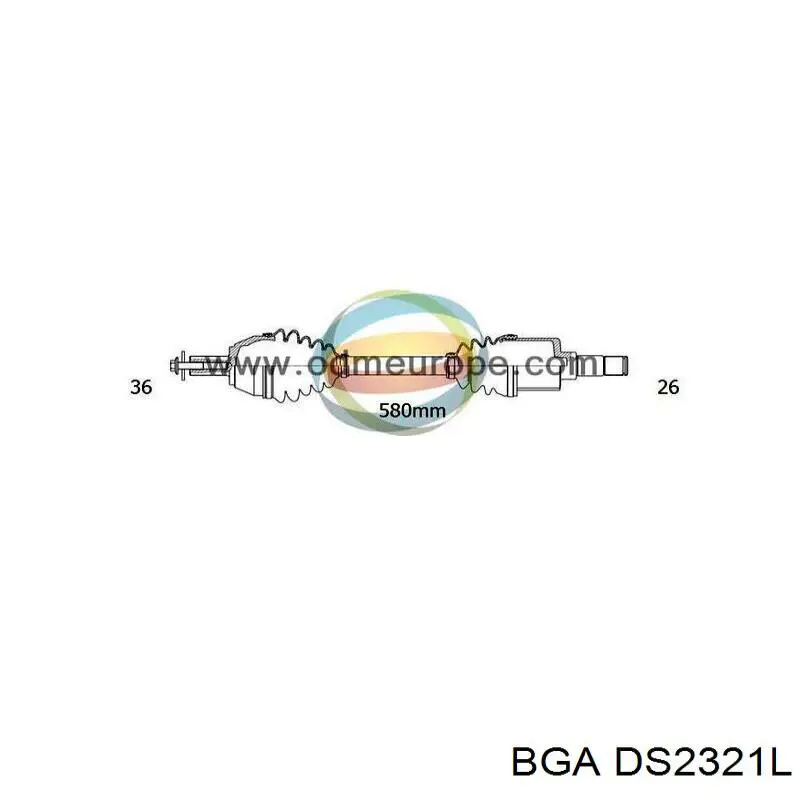 Привід передній лівий BGA DS2321L ціна, від 79.27 USD