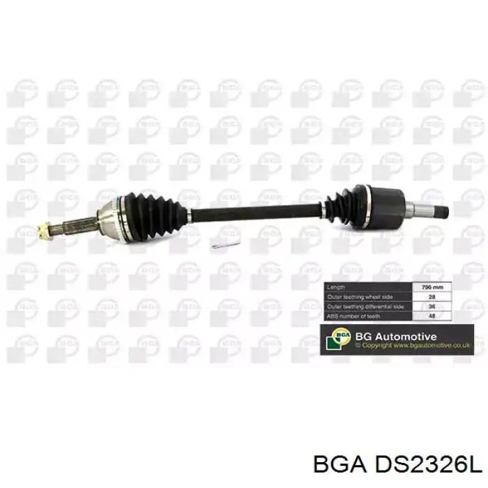 Привід передній лівий BGA DS2326L ціна, від 101.59 USD
