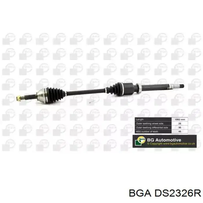 Піввісь передня, права BGA DS2326R ціна, від 106.38 USD
