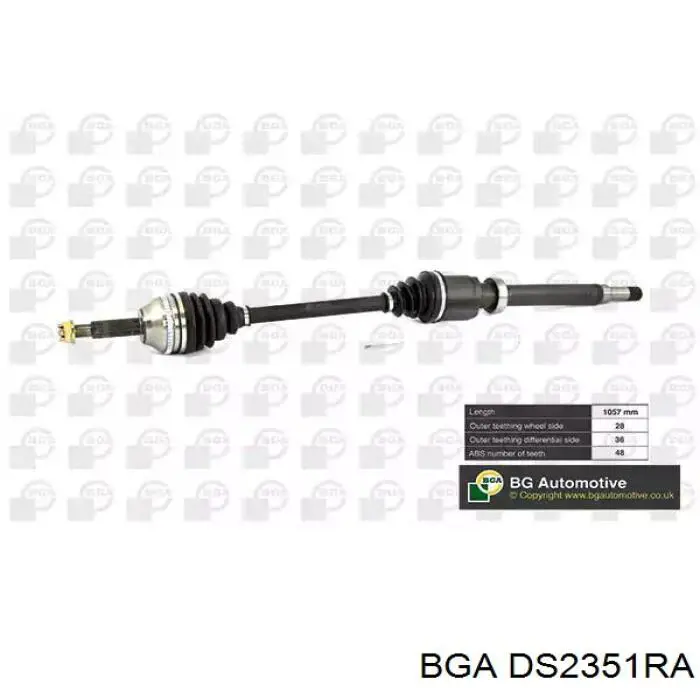 Піввісь передня, права BGA DS2351RA ціна, від 128.79 USD