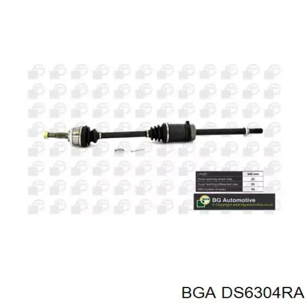 Піввісь передня, права BGA DS6304RA ціна, від 96.29 USD