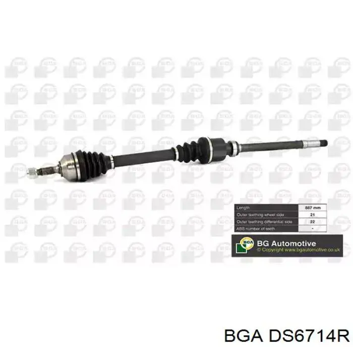 Піввісь передня, права BGA DS6714R ціна, від 68.81 USD