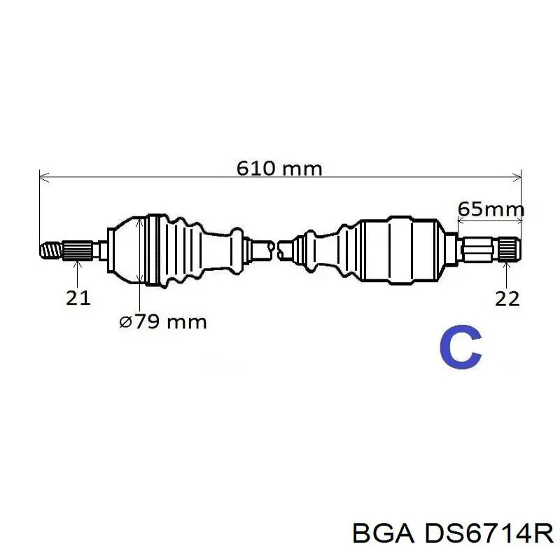 Піввісь права 0021037 GKN-Spidan