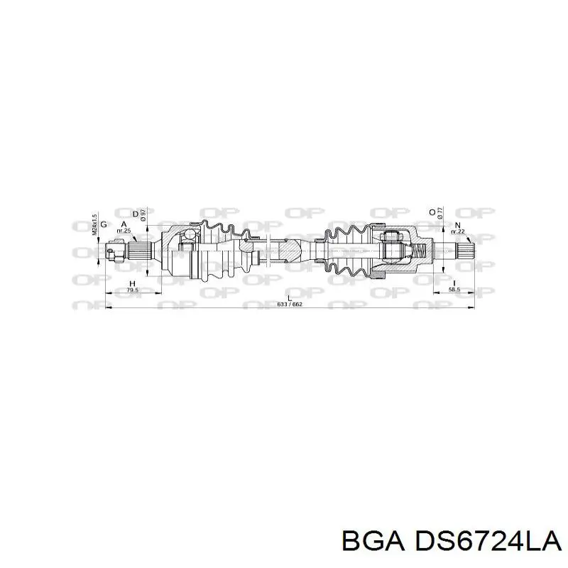 Привід передній лівий BGA DS6724LA ціна, від 79.25 USD