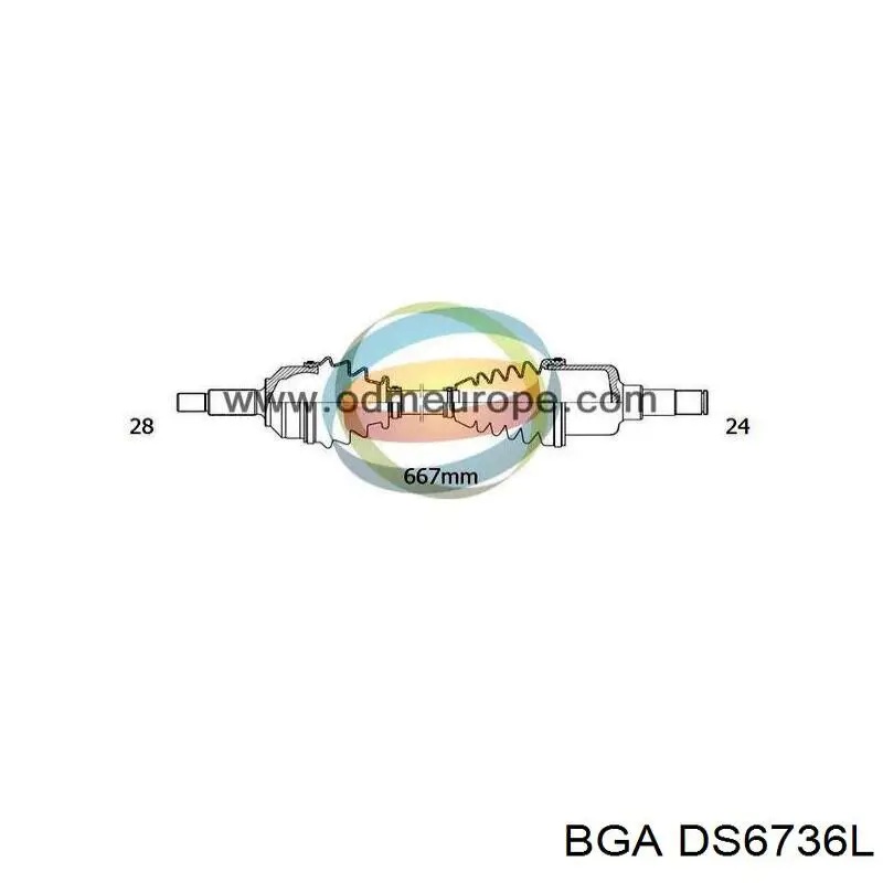 DS6736L BGA піввісь (привід передня, ліва)