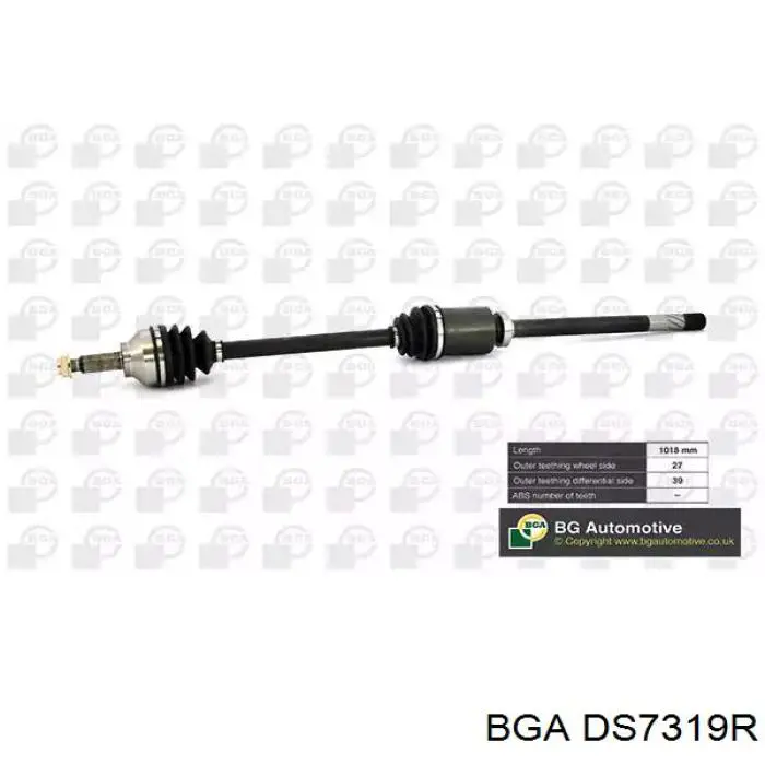 Піввісь передня, права BGA DS7319R ціна, від 116.40 USD