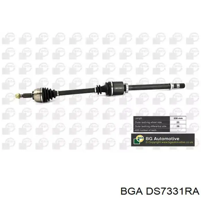 Піввісь передня, права BGA DS7331RA ціна, від 110.21 USD