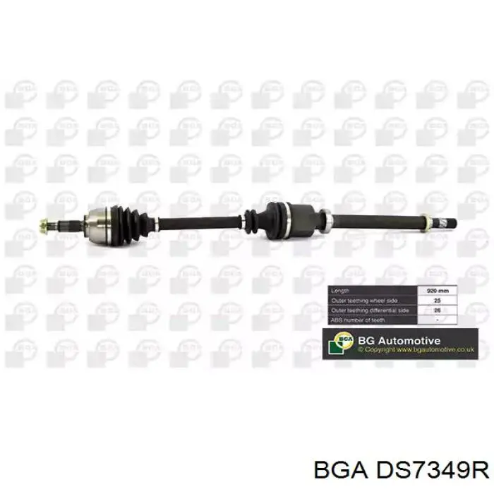 Піввісь передня, права BGA DS7349R ціна, від 122.75 USD