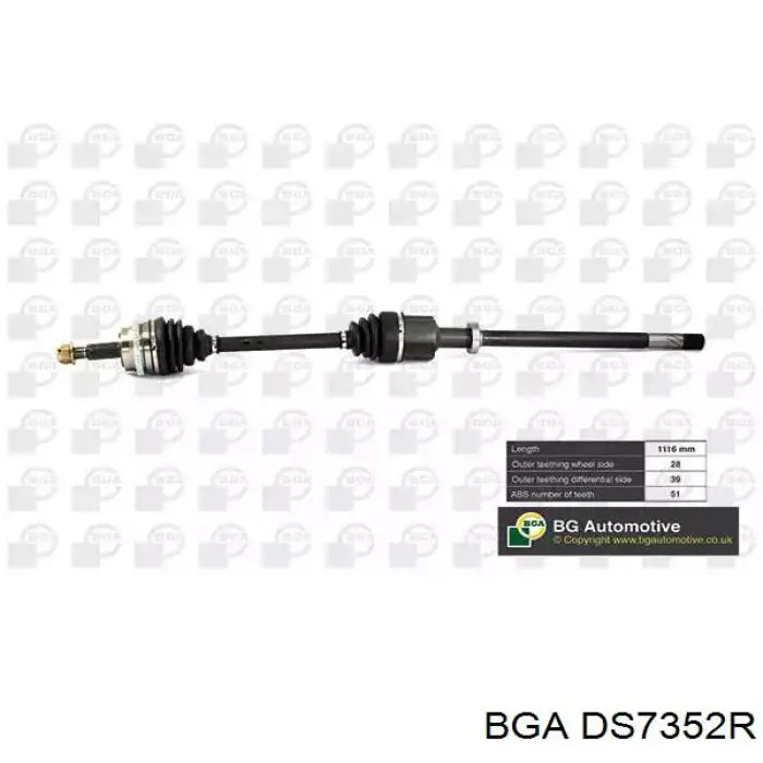 Піввісь передня, права BGA DS7352R ціна, від 128.82 USD