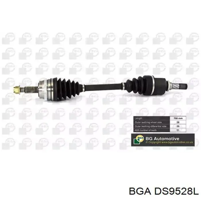 Піввісь передня, права BGA DS9528L ціна, від 97.09 USD