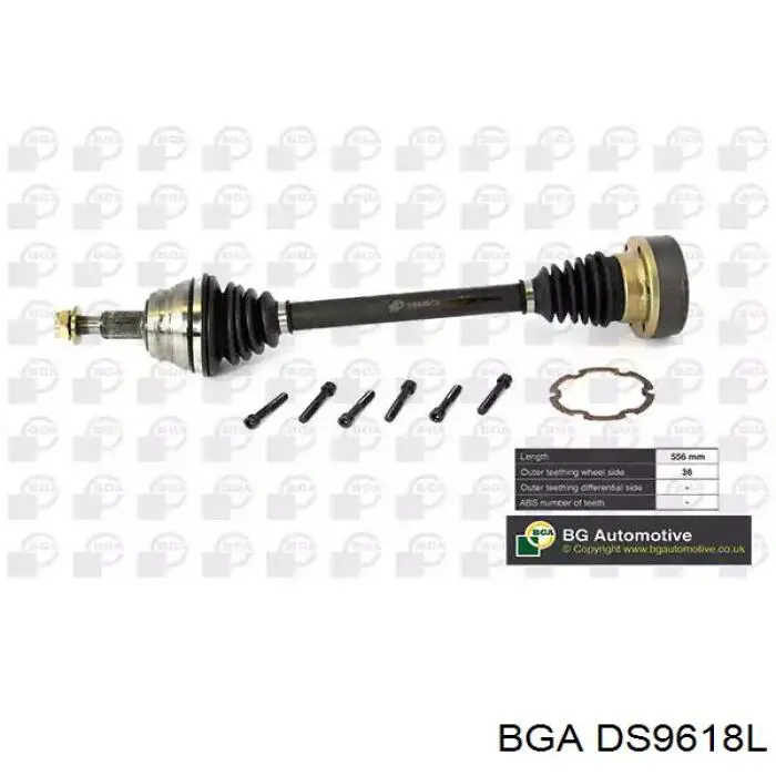 Привід передній лівий BGA DS9618L ціна, від 67.25 USD