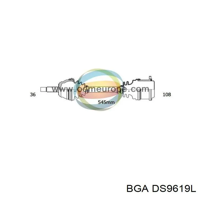 Привід передній лівий BGA DS9619L ціна, від 71.00 USD