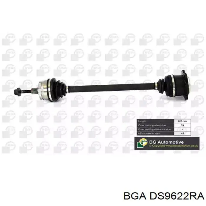 Піввісь передня, права BGA DS9622RA ціна, від 122.39 USD