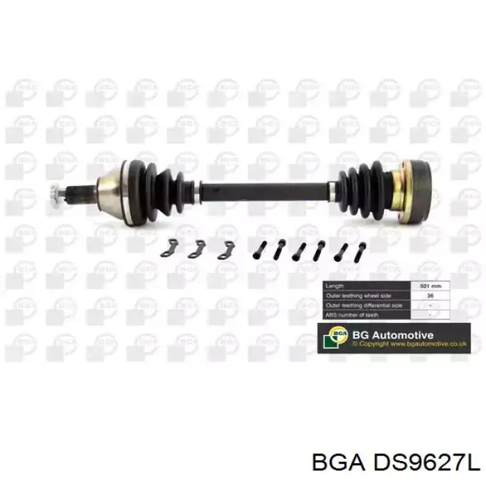 Привід передній лівий BGA DS9627L ціна, від 79.66 USD