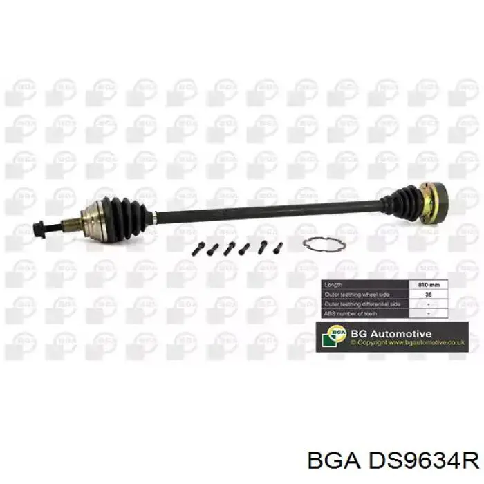 Піввісь передня, права BGA DS9634R ціна, від 83.54 USD