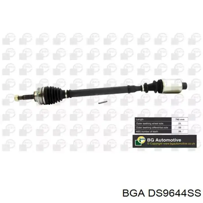 Вал приводу піввісь, проміжний BGA DS9644SS ціна, від 32.38 USD