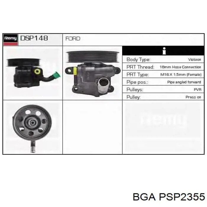 Насос гідропідсилювача керма (ГПК) PSP2355 BGA