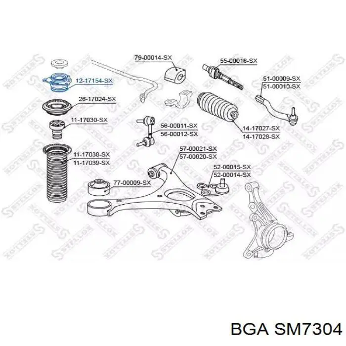Опора амортизатора переднього SM7304 BGA