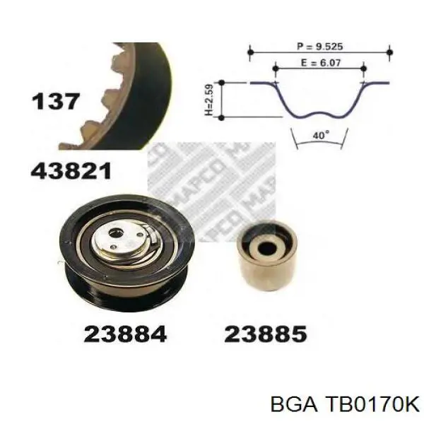 Купити TB0170K BGA ГРМ ремень