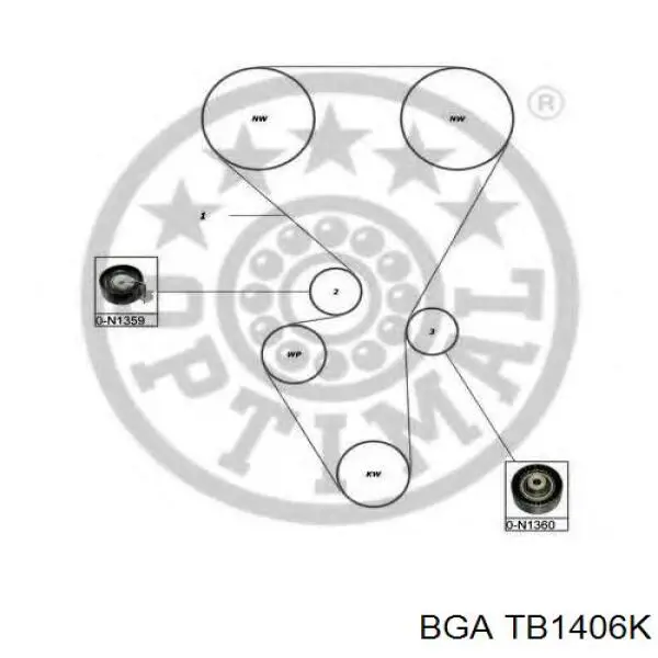 Комплект ГРМ BGA TB1406K ціна, від 63.10 USD