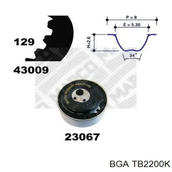 Комплект ГРМ TB2200K BGA