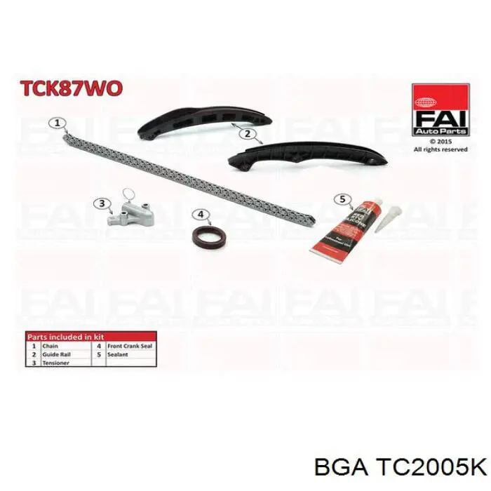 Ланцюг ГРМ, комплект BGA TC2005K ціна, від 96.79 USD