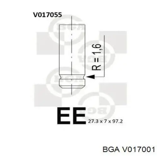 Купити V017001 BGA Клапан випускний