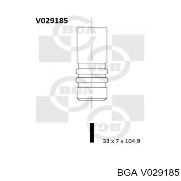 Клапан впускний BGA V029185 ціна, від 5.22 USD
