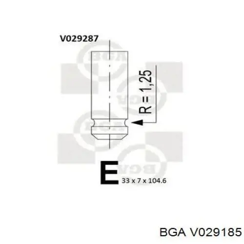 V029185 BGA клапан впускний