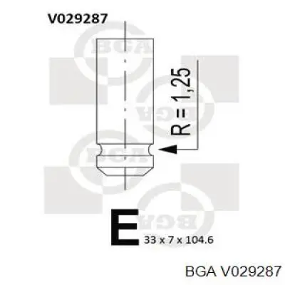 Клапан впускний BGA V029287 ціна, від 3.89 USD