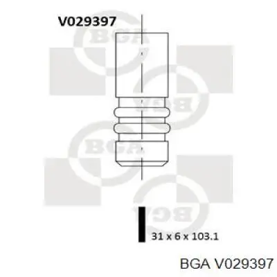 Клапан впускний BGA V029397 ціна, від 2.77 USD