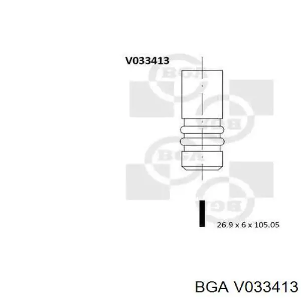 Купити V033413 BGA Клапан впускний