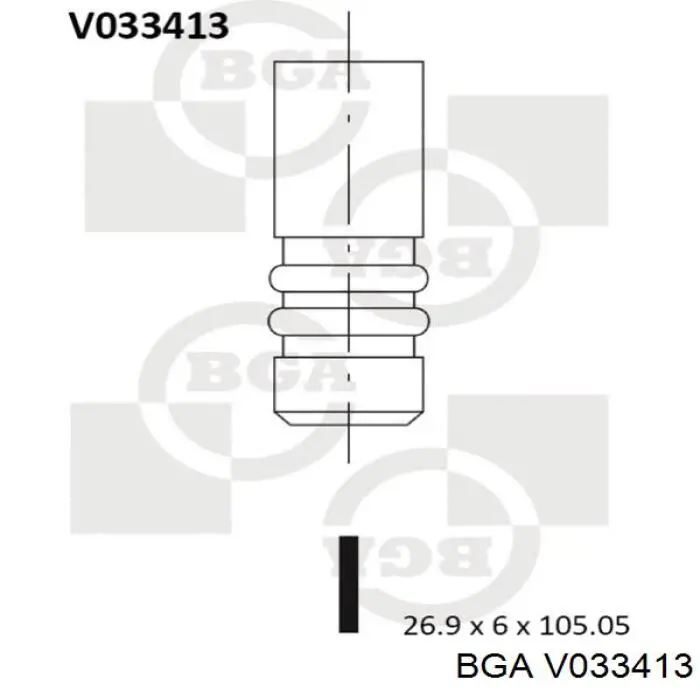 V033413 BGA клапан впускний