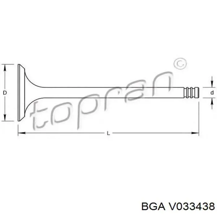 V033438 BGA клапан випускний