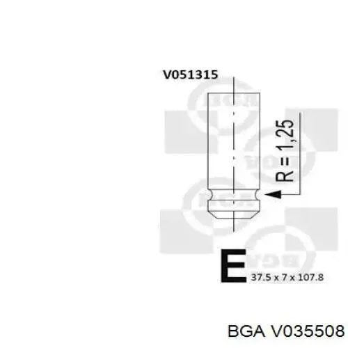 V035508 BGA клапан впускний