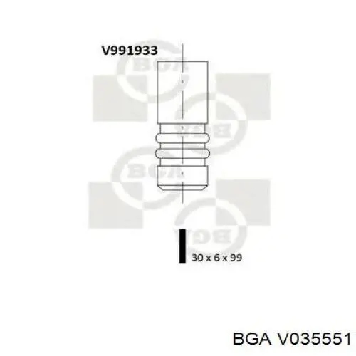 Клапан впускний BGA V035551 ціна, від 4.56 USD