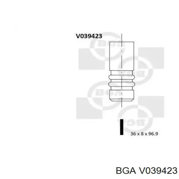 V039423 BGA клапан впускний