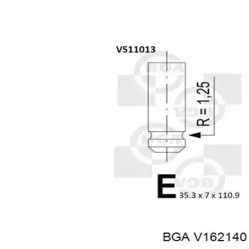V162140 BGA клапан впускний