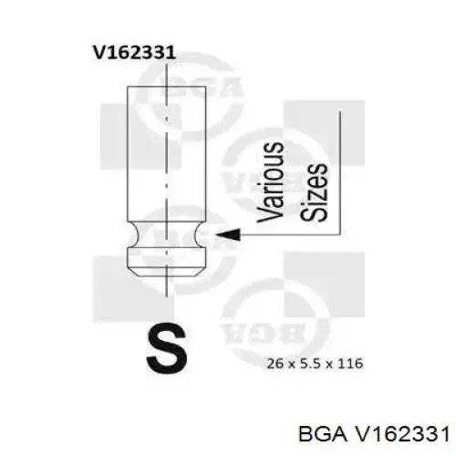 Вихлопний клапан BGA V162331 ціна, від 5.52 USD