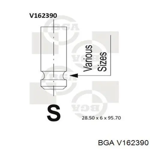 V162390 BGA Клапан впускний