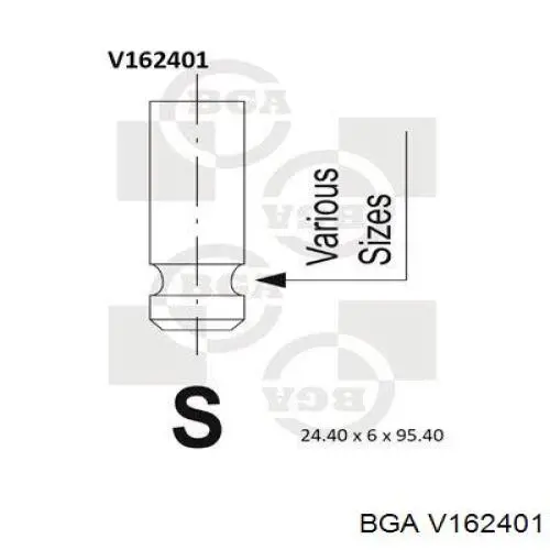 Купити V162401 BGA Клапан випускний
