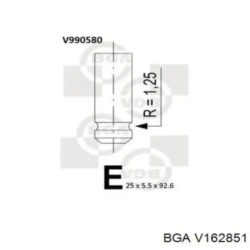 V162851 BGA клапан випускний