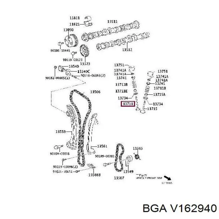 V162940 BGA клапан впускний
