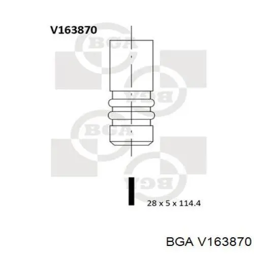 V163870 BGA клапан впускний