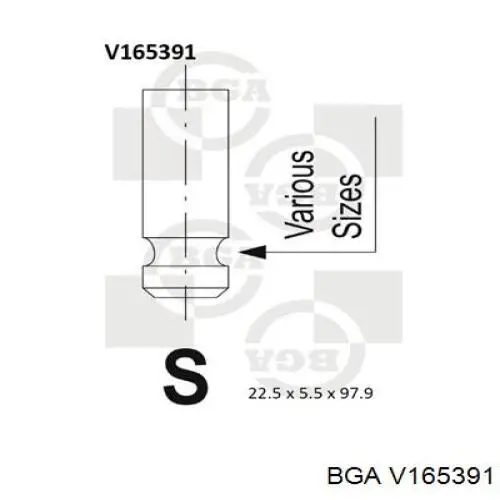 Купити V165391 BGA Клапан випускний