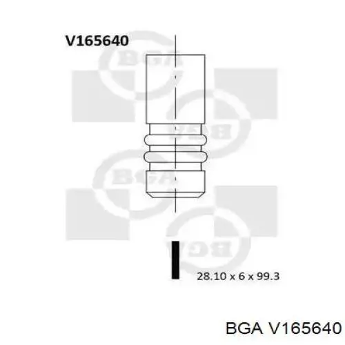 Клапан впускний BGA V165640 ціна, від 5.09 USD
